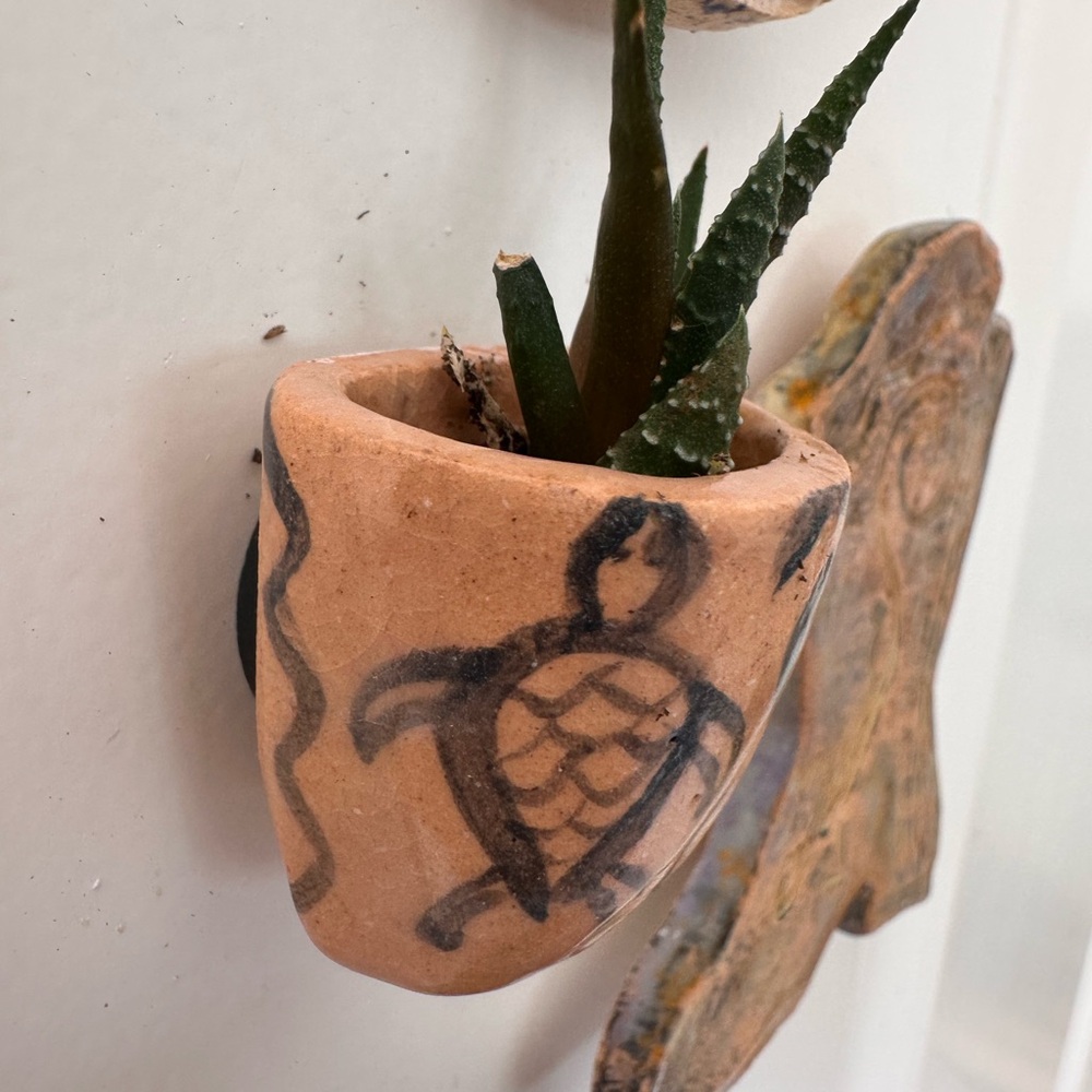 Handcrafted Magnet Mini Planter with Turtle Design - Picture 2 of 4